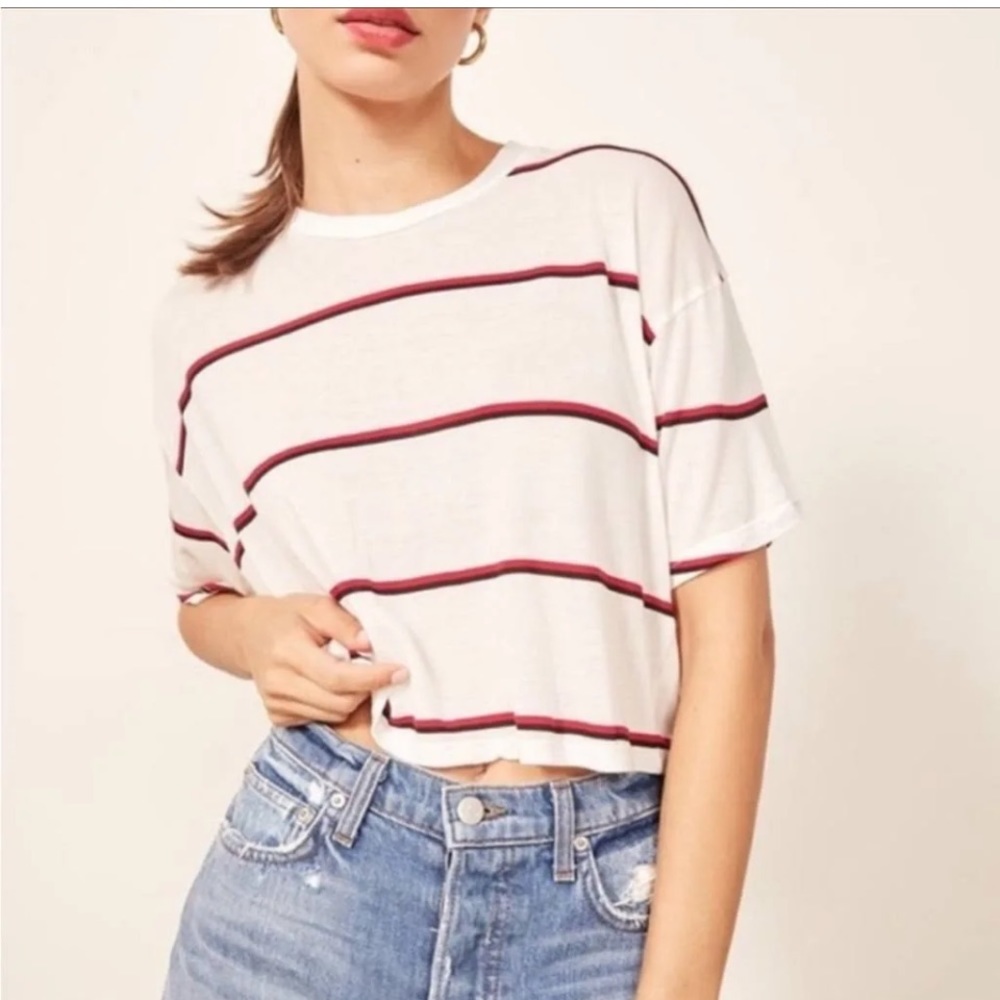 Reformation crop white tee - Small